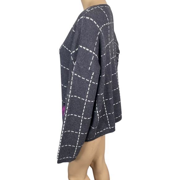 Vtg Pier Antonio Gaspari Avant Garde Merino Wool Plaid Patchwork Cardigan SZ L - Picture 4 of 10